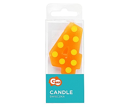 GOD LUMANARI TORT Number 4, pick candle dots, 6cm SWCG4-MM [2]