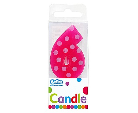 GOD LUMANARI TORT Number 6, pick candle dots, 6cm SWCG6-MM [2]