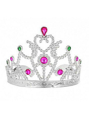 Accesorii costume kids - GOD TIARA PARTY ARGINTIE CU PIETRE COLORATE DIAD2-NP