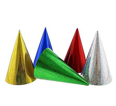 Coifuri/ Suflatori - GOD COIF DIN CARTON Paper hats, holographic, assorted colours, 3/set PF-CHM3