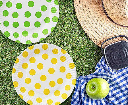 GOD FARFURII CARTON Polka dot green, 18cm, 6 set PF-TGP7 [1]