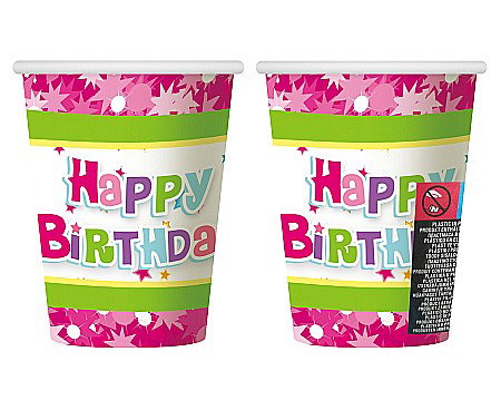 Happy birtday kids - GOD PAHARE CARTON Happy Birthday, pink, 270ml 6/set PF-KHBR