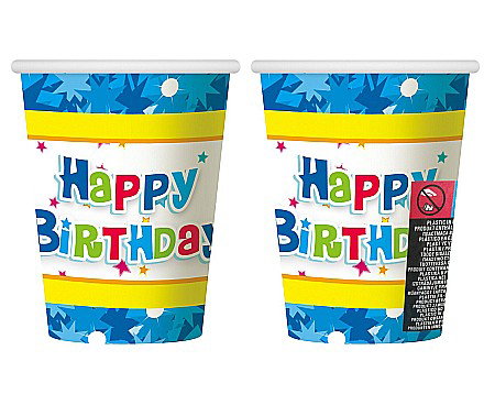 Happy birtday kids - GOD PAHARE CARTON Happy Birthday, blue, 270ml 6/set PF-KHBN