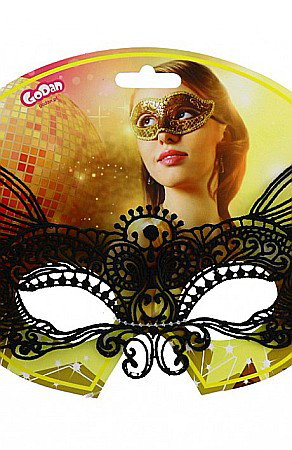 Accesorii costume copii - GOD MASCA Cat lace mask black 11.5 x 19.5cm MAAKO-CH