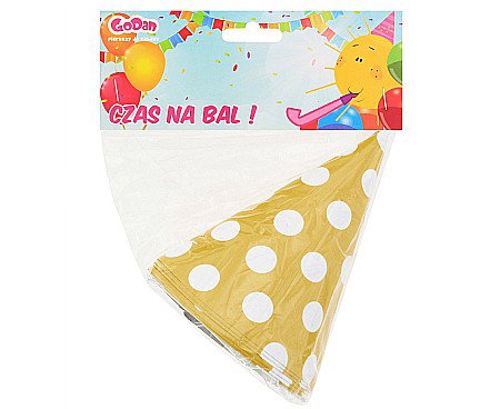 GOD COIF DIN CARTON Paper hats Polka Dots, yellow, 6/set PF-CGZ6 [1]