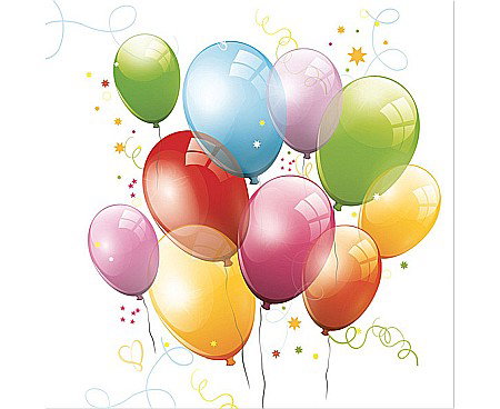 DE SEZON - GOD SERVETELE 33*33CM 20/SET BIRTHDAY BALLOONS SD_OG_010001