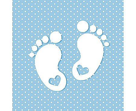 Farfurii/ Pahare/ Servetele/ Paie/ Tacamuri/ Fete masa - GOD SERVETELE 33*33CM 20/SET LITTLE FEET BLUE SL_CH_000802