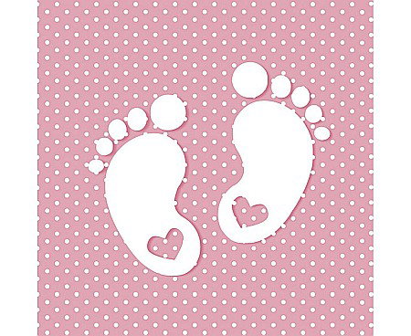 ARTICOLE PARTY - GOD SERVETELE 33*33CM 20/SET LITTLE FEET PINK SL_CH_000803