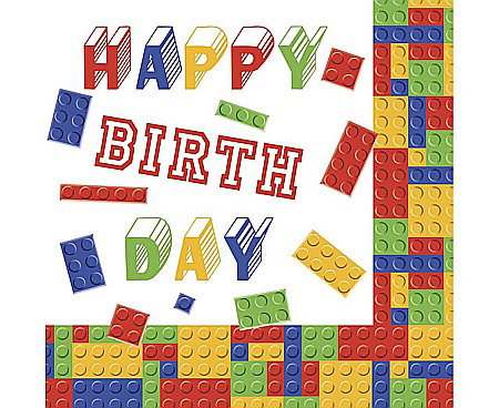 PRODUSE DE MENAJ - GOD SERVETELE 33*33CM 20/SET BUILDING BLOCKS BIRTHDAY SD_OG_028201