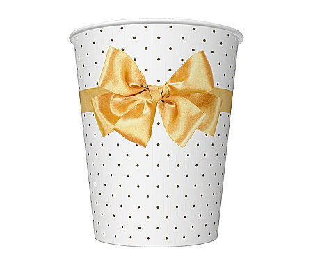 Servetele/ Farfurii/ Pahare/ Paie Craciun - GOD PAHARE CARTON Golden Bow Elegance, 250ml, 8/set KD01_OG_034301