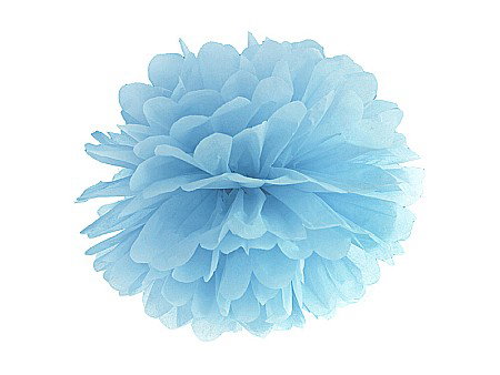 Martisor si 8 Martie - PD POMPOM HARTIE MATASE, Tissue paper Pompom, light misty blue, 25cm PP25-093J