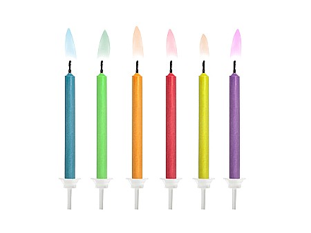Decoratiuni/ Lumanari Tort/ Briose - PD LUMANARI TORT Coloured Flames, mix 6/set SCK-1
