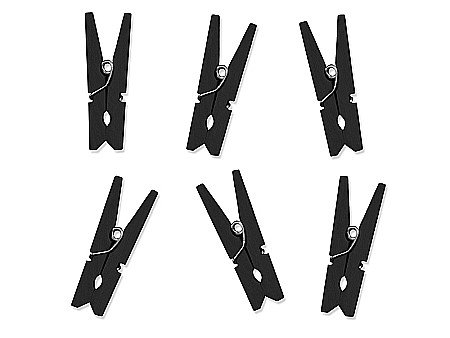 Decoratiuni din Lemn - PD CLEME DE LEMN, 3.5cm black 10/set KDD-010