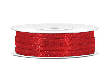 Fundite, Panglici , Benzi Craciun - PD BANDA SATIN, Satin Ribbon, red, 3mm/50m TS3-007