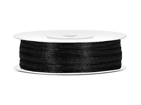 Satin pentru impachetat buchete - PD BANDA SATIN, Satin Ribbon, black, 3mm/50m TS3-010