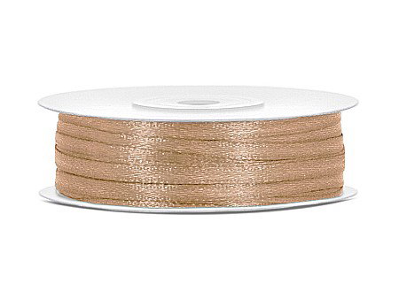Satin pentru impachetat buchete - PD BANDA SATIN, Satin Ribbon, light gold, 3mm/50m TS3-019J