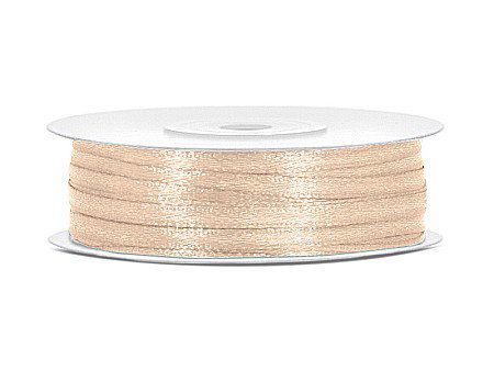 Satin pentru impachetat buchete - PD BANDA SATIN, Satin Ribbon, cream, 3mm/50m TS3-079