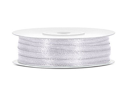 Fundite, Panglici , Benzi Craciun - PD BANDA SATIN, Satin Ribbon, white, 3mm/50m TS3-008