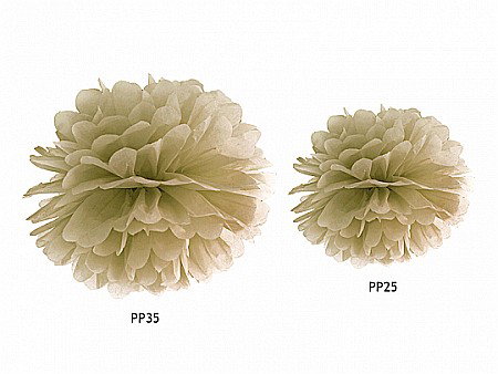 PD POMPOM HARTIE MATASE, Tissue paper Pompom, gold, 25cm PP25-019 [1]