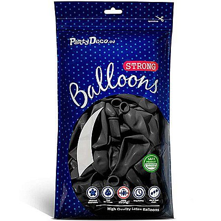 PD BALOANE Strong Balloons 27cm, Metallic Black, 10/SET SB12M-010-10 [1]