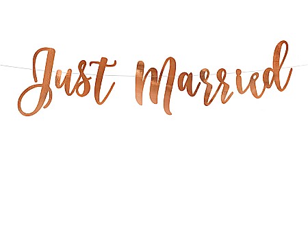 Articole Nunta, Bridal Party - PD GHIRLANDA Just Married 20*77cm rose gold GRL73-019R