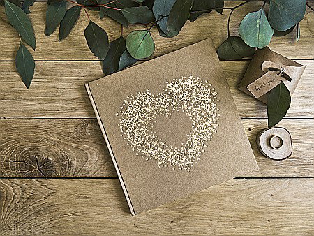 PD CARTE DE OASPETI 20.5*20.5CM 22F COPERTA KRAFT CU ORNAMENT AURIU KWAP48 [2]
