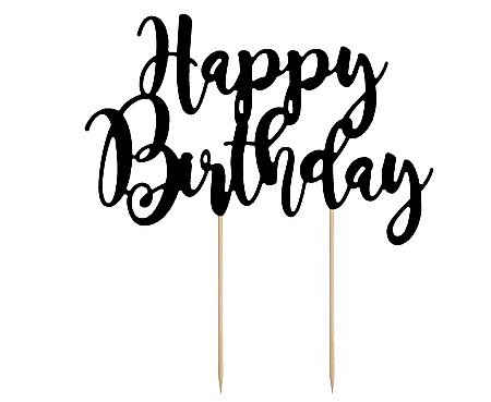 PD DECORATIUNI PENTRU TORT Happy Birthday, black, 22,5cm KPT11-010 [0]