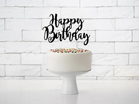 PD DECORATIUNI PENTRU TORT Happy Birthday, black, 22,5cm KPT11-010 [2]
