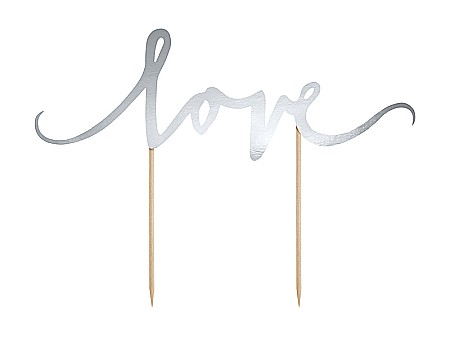 PD DECORATIUNI PENTRU TORT Love, silver, 17cm KPT1-018 [0]
