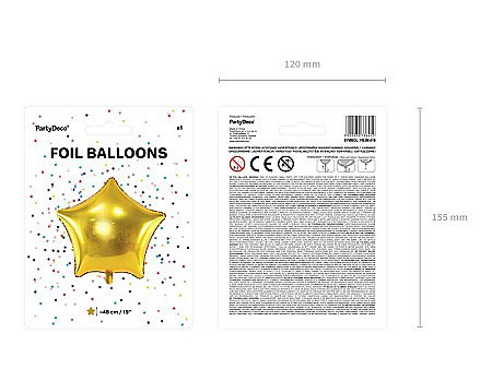 PD BALON FOLIE DE ALUMINIU Star, 48cm, gold FB3M-019 [7]
