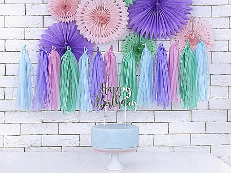 PD DECORATIUNI PENTRU TORT Happy Birthday, silver, 22.5cm KPT11-018M [3]