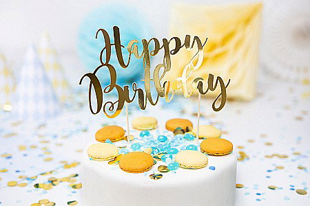 PD DECORATIUNI PENTRU TORT Happy Birthday, gold, 22.5cm KPT11-019M [2]