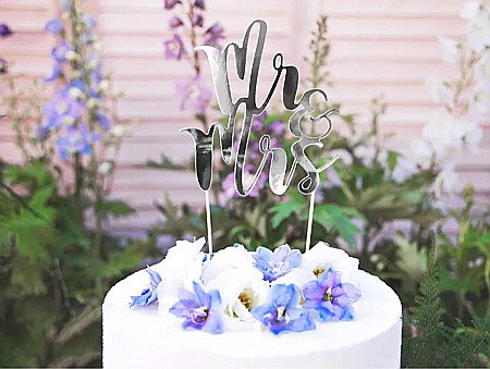 ARTICOLE PARTY - PD DECORATIUNI PENTRU TORT Mr&Mrs, silver, 25,5cm KPT10-018M