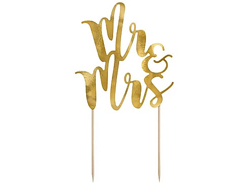 PD DECORATIUNI PENTRU TORT Mr&Mrs, gold, 25,5cm KPT10-019M [2]