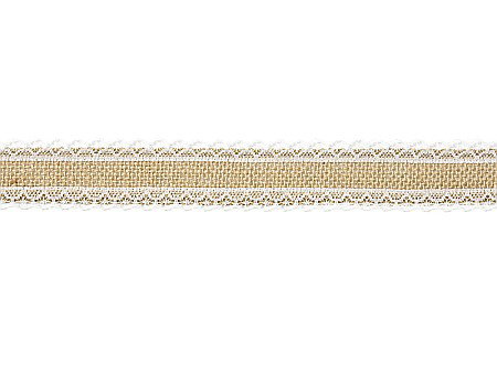 Snur dantela pentru flori - PD BANDA IUTA CU DANTELA 4*500cm TJ3-4