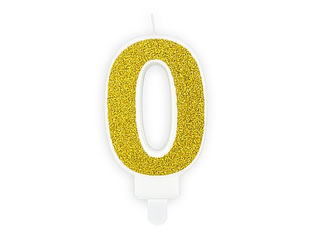 Decoratiuni/ Lumanari Tort/ Briose - PD LUMANARI TORT Number 0, gold, 7cm SCU3-0-019B