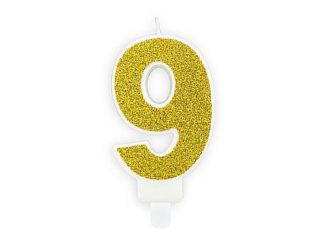 ARTICOLE PARTY - PD LUMANARI TORT Number 9, gold, 7cm SCU3-9-019B