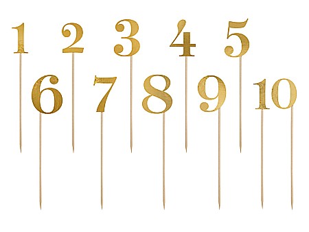 Botezuri, Gender reveal - PD NUMERE PENTRU MASA  gold, 25.5-26.5cm 11bucati KPZ2-019M