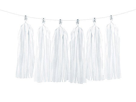 Bannere/ Ghirlande/ Cordoane - PD GHIRLANDA CU CIUCURI,Tassel garland, white TG1-008