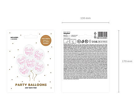 PD BALOANE Balloons 30cm, Bride to be, Crystal Clear, pink 6/set SB14C-205-099P-6 [2]