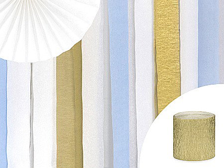 PD BANNER HARTIE CREPONATA, Crepe streamer, 5cm/10m, gold, 4/set KREP1-019 [1]