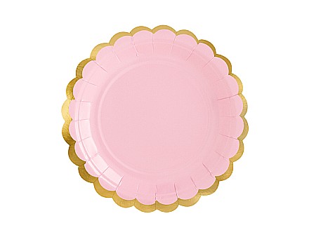Farfurii/ Pahare/ Servetele/ Paie/ Tacamuri/ Fete masa - PD FARFURII CARTON light pink, 18cm 6/set TPP16-081J