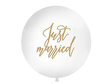 Baloane latex - PD BALON Giant Balloon 1m, Just married, white OLBON18D-008-019