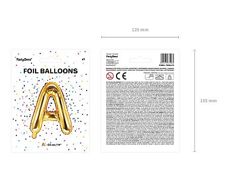 PD BALON FOLIE ALUMINIU Letter "A", 35cm, gold FB2M-A-019 [3]