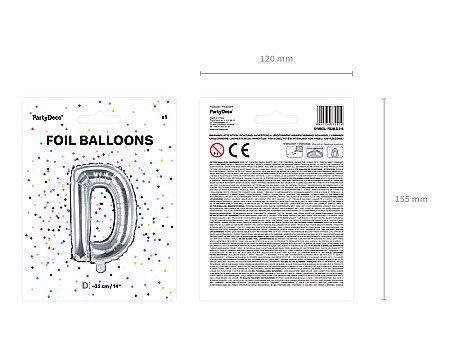 PD BALON FOLIE ALUMINIU Letter "D", 35cm, silver FB2M-D-018 [2]