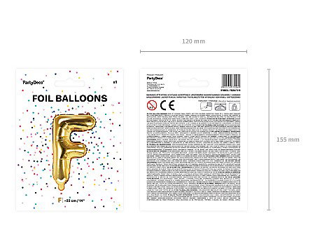 PD BALON FOLIE ALUMINIU Letter "F", 35cm, gold FB2M-F-019 [3]