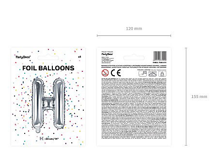 PD BALON FOLIE ALUMINIU Letter "H", 35cm, silver FB2M-H-018 [3]