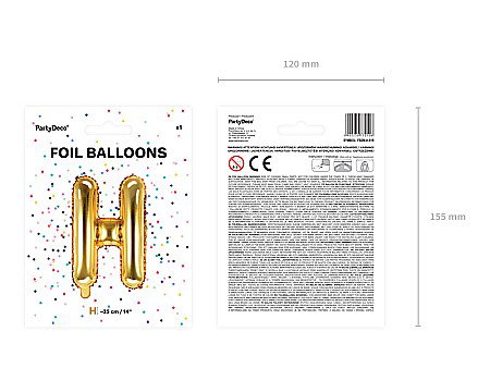 PD BALON FOLIE ALUMINIU Letter "H", 35cm, gold FB2M-H-019 [2]