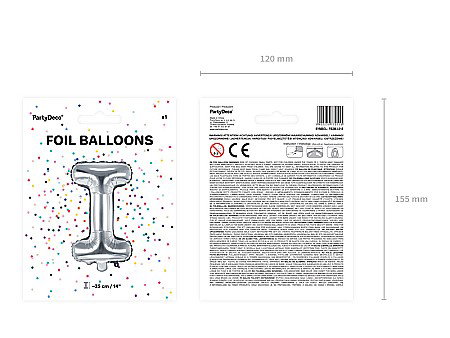PD BALON FOLIE ALUMINIU Letter "I", 35cm, silver FB2M-I-018 [3]