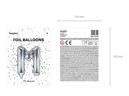 PD BALON FOLIE ALUMINIU Letter "M", 35cm, silver FB2M-M-018 [3]